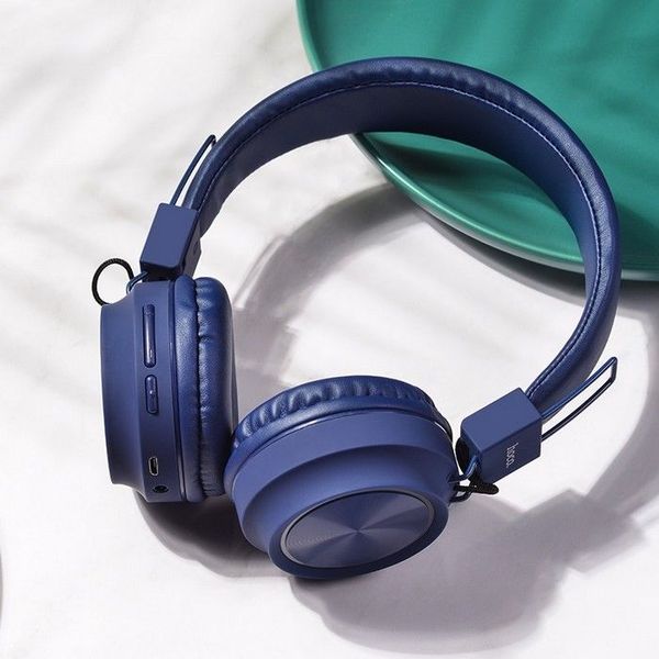 Бездротові навушники Hoco Promise W25 сині 490576 фото