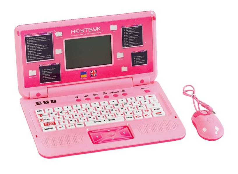 Ноутбук детский интерактивный WToys 23556, 35 обучающих функций, Украинский язык, розовый 522120 фото