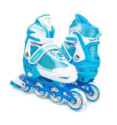 Ролики Caroman Sport, размер 31-35, бирюзовый, светящиеся колеса 480366 фото