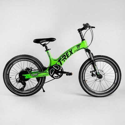Дитячий спортивний велосипед CORSO &laquo;T-REX&raquo; 21455, 20 дюймів, магнієва рама, обладнання MicroShift, 7 швидкостей, зібраний на 75% 470026 фото