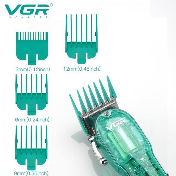 Професійна машинка VGR V-660 для стрижки бездротова з набором насадок і LED-дисплеєм 524561 фото
