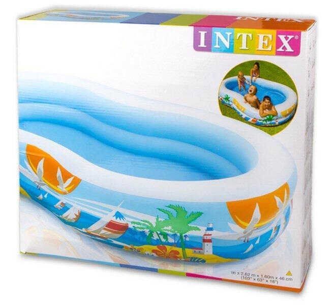 Надувной детский бассейн Intex 56490 Райская лагуна, 640 литров, 262х160х46см 478251 фото