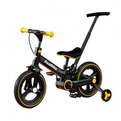 Трехколесный велосипед-трансформер Best Trike BT-72033 с родительской ручкой черно-желтый 532407 фото