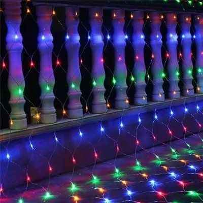 Гірлянда RD-7160 Сітка 120LED 1,5 x 1,5м Провід-Білий Колір ламп-мікс 451425 фото