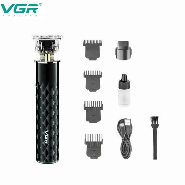 Триммер VGR V-170 для волос, усов и бороды, беспроводной со сменными насадками, Черный 524106 фото