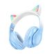 Беспроводные наушники Bluetooth HOCO Cat ears W42 Blue с ушками и подсветкой 530424 фото 1