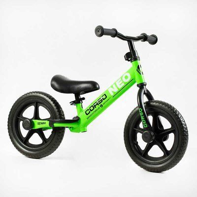 Детский велобег CORSO NEO EN-36900 стальная рама, колеса 12" Зеленый 586463 фото
