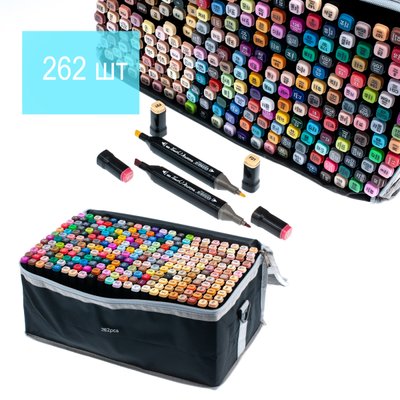 Набор двусторонних скетч маркеров Touch на спиртовой основе 262 штук в сумке 522534 фото