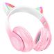 Беспроводные наушники Bluetooth HOCO Cat ears W42 Pink с ушками и подсветкой 530426 фото 3