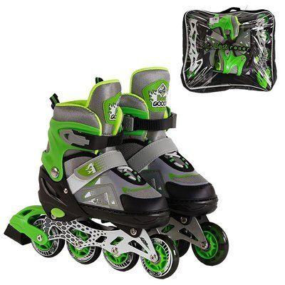 Раздвижные ролики детские Best Roller 65477-M, размер 34-37, зеленые, с подсветкой 479762 фото