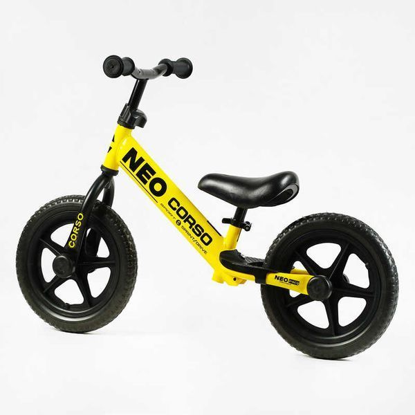 Дитячий велобіг CORSO NEO EN-40701 сталева рама, колеса 12" Жовтий 586465 фото