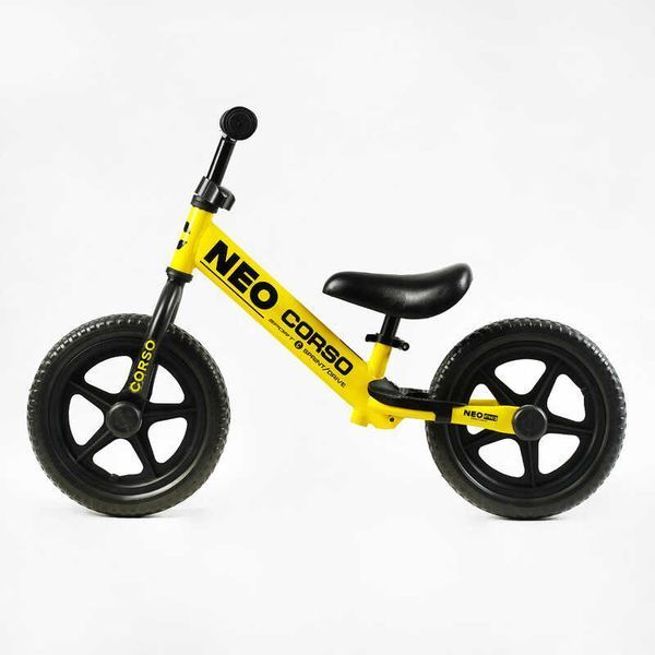Дитячий велобіг CORSO NEO EN-40701 сталева рама, колеса 12" Жовтий 586465 фото