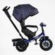 Детский велосипед-коляска BestTrike Perfetto 8066 трехколесный синий 586678 фото 2