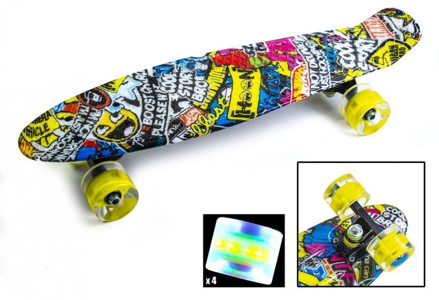 Penny Board "Graffiti" Inscription, світяться колеса 3157 фото
