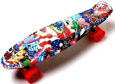 Penny Board "Graffiti" NBA, світяться колеса 3160 фото