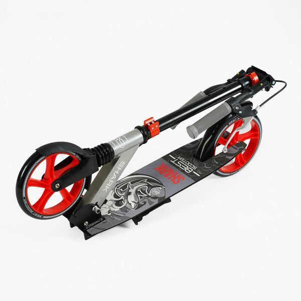 Самокат двухколесный Best Scooter SHARK SH-25048 складной с амортизатором серый 532153 фото