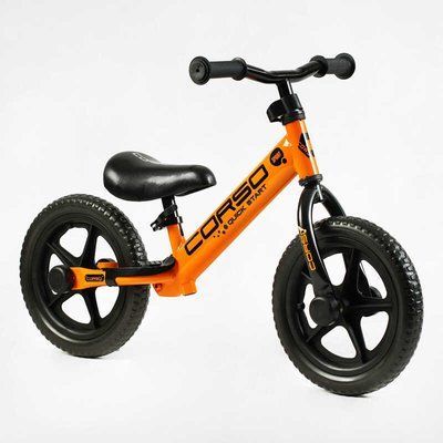Детский велобег CORSO SPRINT JR-01258 стальная рама, колеса 12" Оранжевый 586480 фото