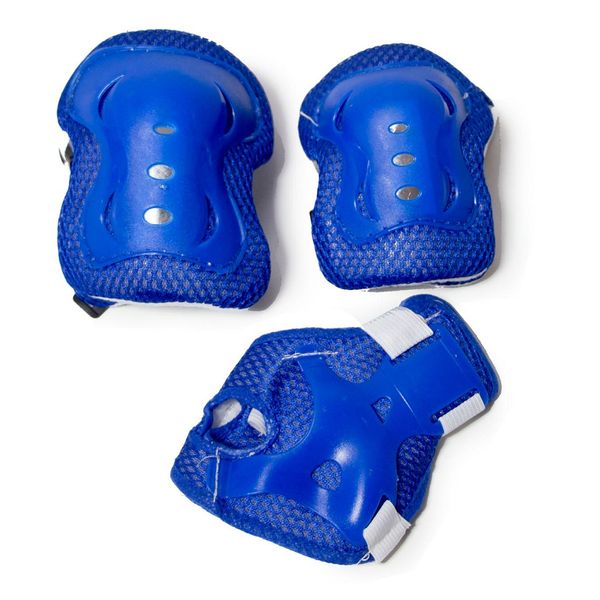 Комплект роликов с защитой и шлемом Happy размер 27-30, Синий, светящиеся колеса 537277 фото