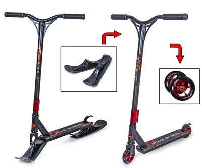 Самокат Снегоход 2 в 1 Scale Sports Storm Колеса + Лыжи, Черный 413057 фото