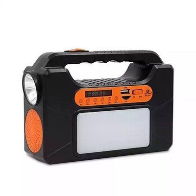 Фонарь EP-393BT Power Bank-радио-блютуз с солнечной панелью 9V 3W+лампочки 3шт 488263 фото