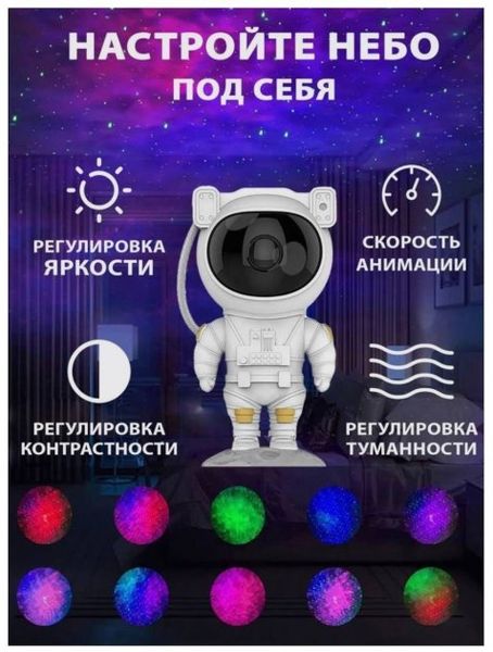 Ночник проектор звездного неба Астронавт "ASTRONAUT" / HR-E1 524818 фото