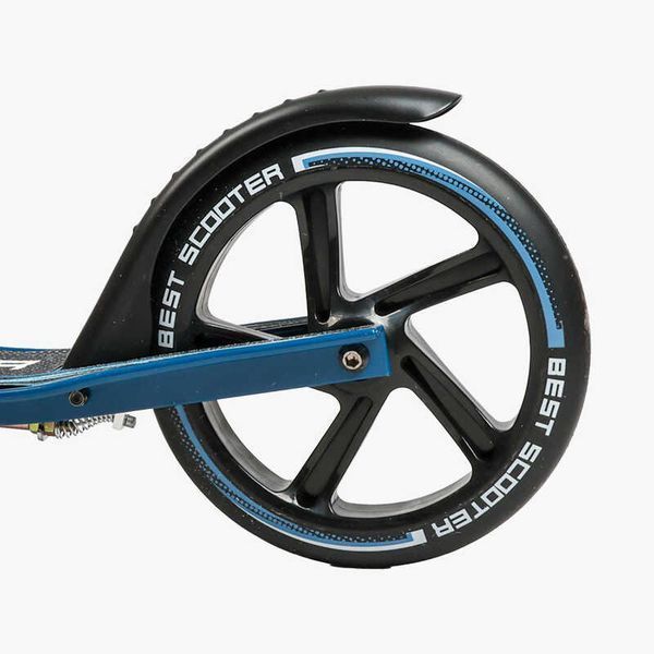 Самокат двухколесный Best Scooter 23013 с фарой, амортизатором и ручным тормозом синий 476409 фото