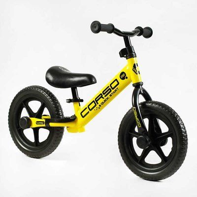 Детский велобег CORSO SPRINT JR-01258 стальная рама, колеса 12" Желтый 586482 фото