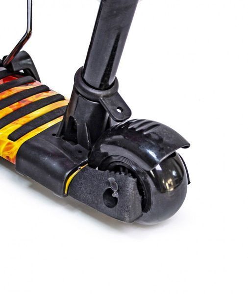 Трехколесный самокат с родительской ручкой Scooter 5 в 1, с защитным бампером, Огонь и Лед 6726 фото