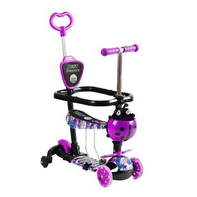 Самокат трехколесный Best Scooter LS-25855 со светом и музыкой с дополнительными колесами, Фиолетовый 525747 фото