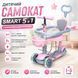Дитячий трьохколісний самокат Smart 5 в 1 пастельно-рожевий з бортиком 8689 фото 3