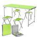 Стіл-валіза складаний для пікніка Folding Table з чотирма стільцями, Зелений 499039 фото 1