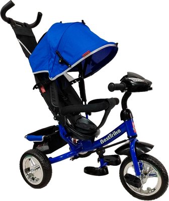 Трехколесный Велосипед-коляска Best Trike 6588 - 62-801, с интерактивной панелью, родительская ручка, синий 533687 фото