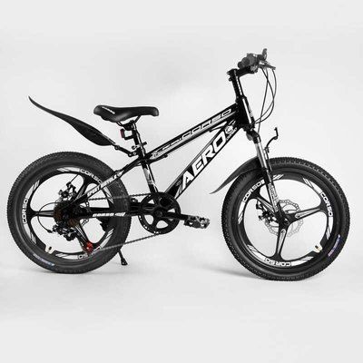 Дитячий спортивний велосипед CORSO "AERO" 54032, 20 дюймів, сталева рама, обладнання Saiguan, 7 швидкостей, литий диск, зібраний на 75% 470213 фото