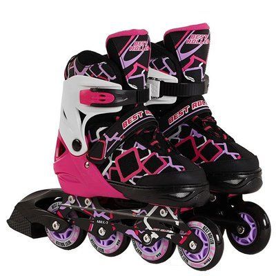 Раздвижные ролики детские Best Roller 3654-М, размер 35-38, розовый, с подсветкой 479948 фото