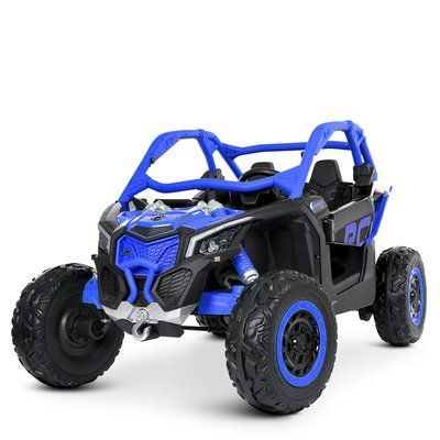 Дитячий електромобіль Bambi Racer Джип M 4920EBLR-4 синій, 2 мотори 240W, акумулятор 24V7Ah, EVA колеса, 2 місця 529139 фото