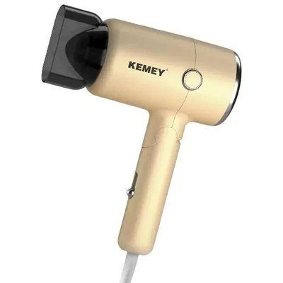 Фен для высушивания волос Kemei KM-6838 дорожный с насадкой складной 1200 Вт Золотой 552862 фото