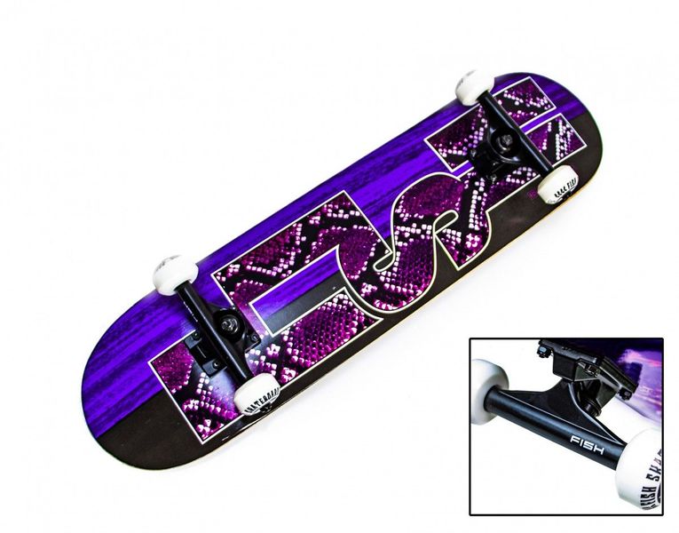 СкейтБорд деревянный Fish Skateboard Snake Skin с рисунком 442267 фото