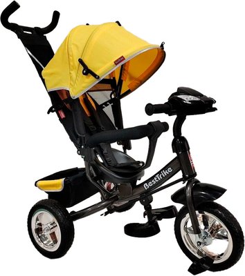 Трехколесный Велосипед-коляска Best Trike 6588 - 69-584, с интерактивной панелью, родительская ручка, желтый 533690 фото