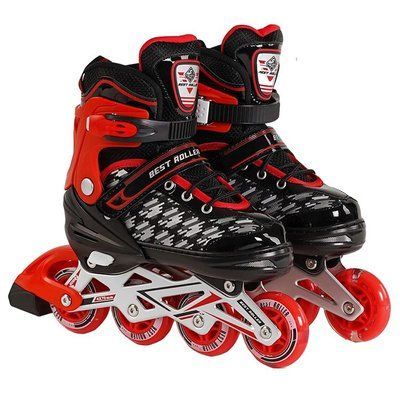 Раздвижные ролики Best Roller 62302-М, размер 35-38, красные, светящиеся колеса 479951 фото
