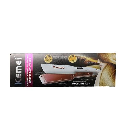 Компактна праска випрямляч для волосся з керамічним покриттям Kemei KM-1037 482402 фото