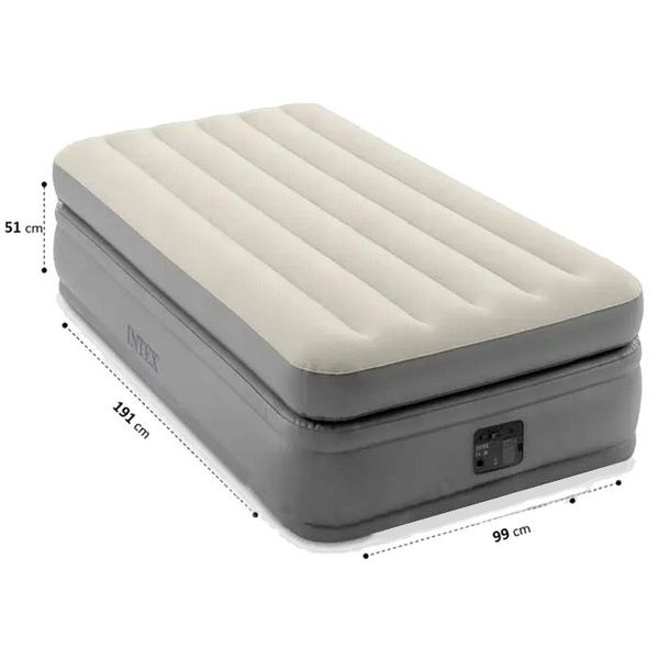 Надувная кровать одноместная Intex 64162 с встроенным электронасосом, 99х191х51 см 445425 фото