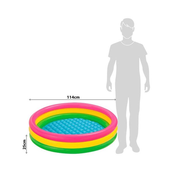 Надувний басейн для дітей Intex 57412 Веселка 3 кільця, 173 літра, 114 х 25 см 445277 фото