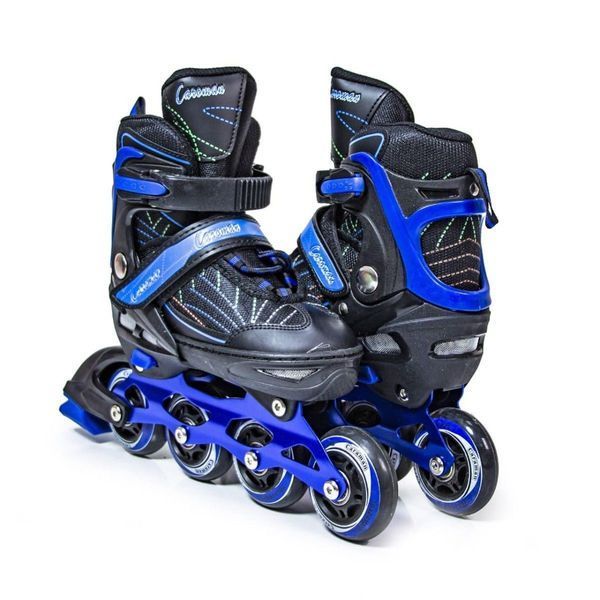 Ролики Caroman Sport, размер 36-39, синий, светящиеся колеса 2702 фото
