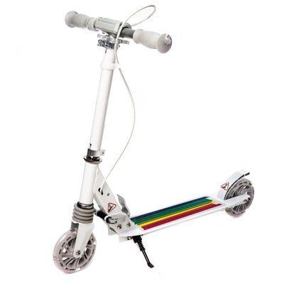 Самокат двухколесный складной Urban Scooter 120, ручной тормоз, колеса 120 мм, Белый 499237 фото