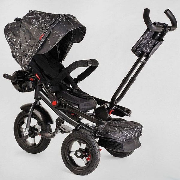 Велосипед дитячий Best Trike 6088 F - 611-33 (поворотне сидіння, складаний кермо, музичної фара з пультом) чорний з візерунком 482910 фото