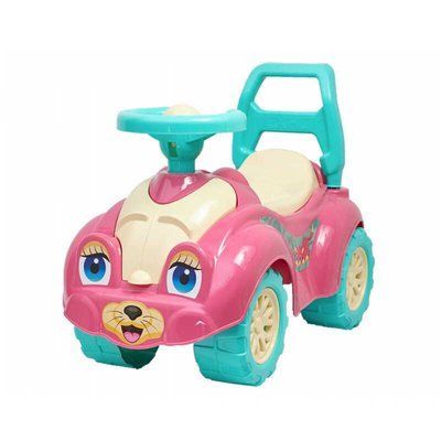 Каталка-толокар Technok Toys Котик 0823 детская машинка с багажником, малиновый 620119 фото