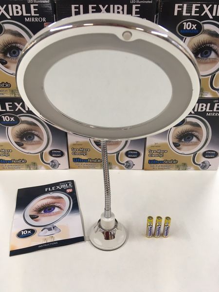 Зеркало косметологическое с подсветкой My Flexible Mirror на гибкой ножке десятикратное увеличение 10Х 551806 фото