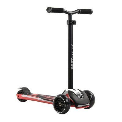 Самокат трехколесный Best Scooter HW-00505 MAXI, съемный алюминиевый руль, колеса PU со светом, Черно-розовый 469307 фото