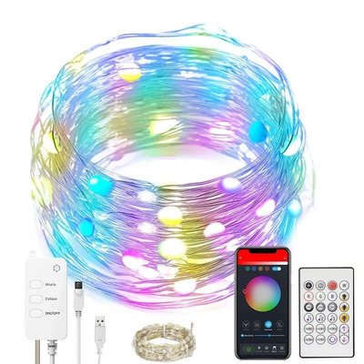 Світлодіодна Smart LED-гірлянда SFK-02 RGB пульт USB кабель WI-FI, 2м 548008 фото