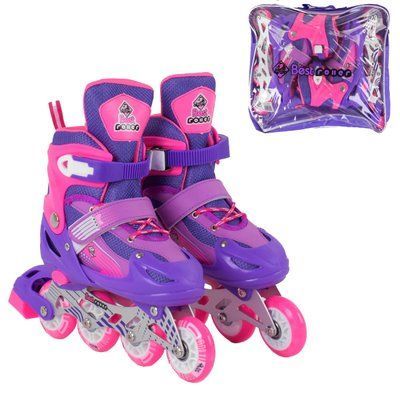Раздвижные ролики Best Roller 20066-L, размер 38-42, фиолетовые, светящиеся колеса 420428 фото